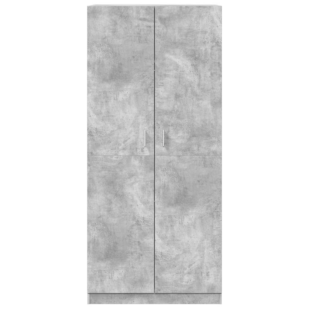 vidaXL Szafa, betonowa szarość, 90x52x200 cm, materiał drewnopochodny