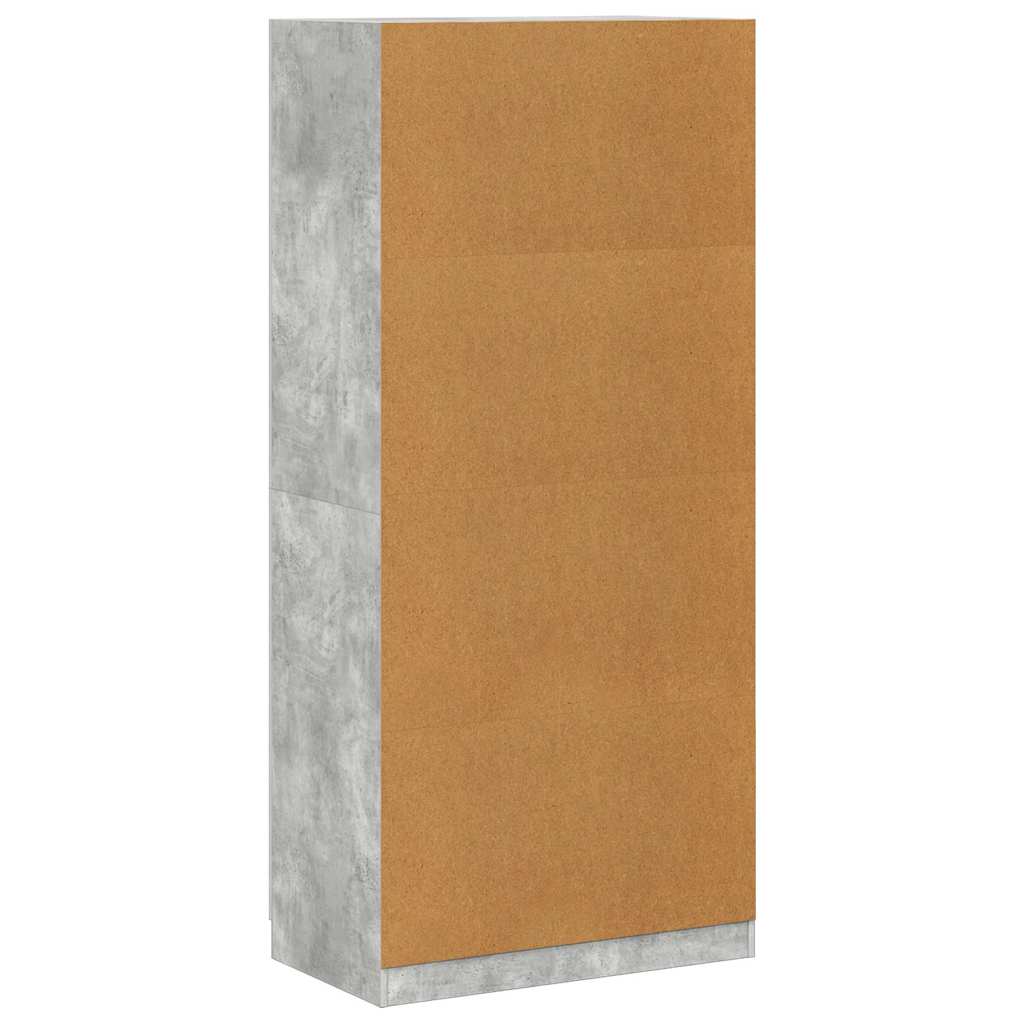 vidaXL Szafa, betonowa szarość, 90x52x200 cm, materiał drewnopochodny