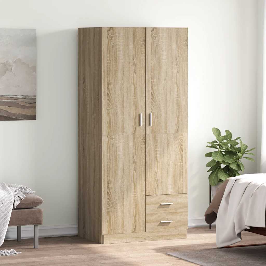 vidaXL Szafa, kolor dąb sonoma, 80x52x180 cm, materiał drewnopochodny