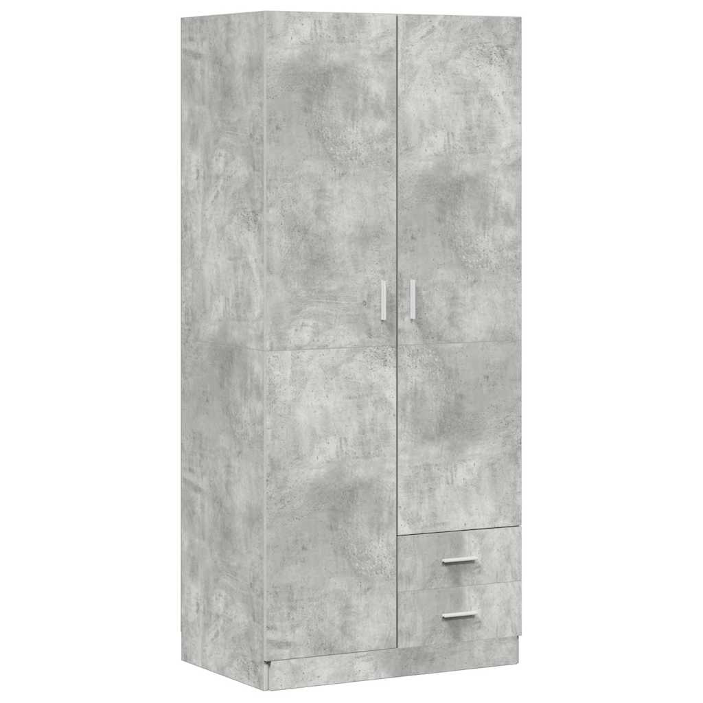 vidaXL Szafa, szarość betonu, 80x52x180 cm, materiał drewnopochodny