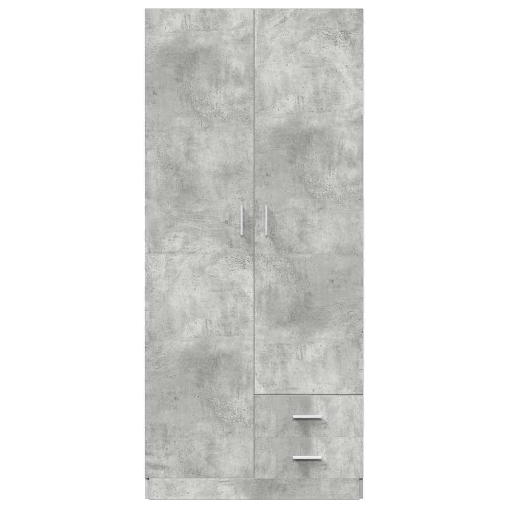 vidaXL Szafa, szarość betonu, 80x52x180 cm, materiał drewnopochodny
