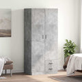 vidaXL Szafa, szarość betonu, 80x52x180 cm, materiał drewnopochodny