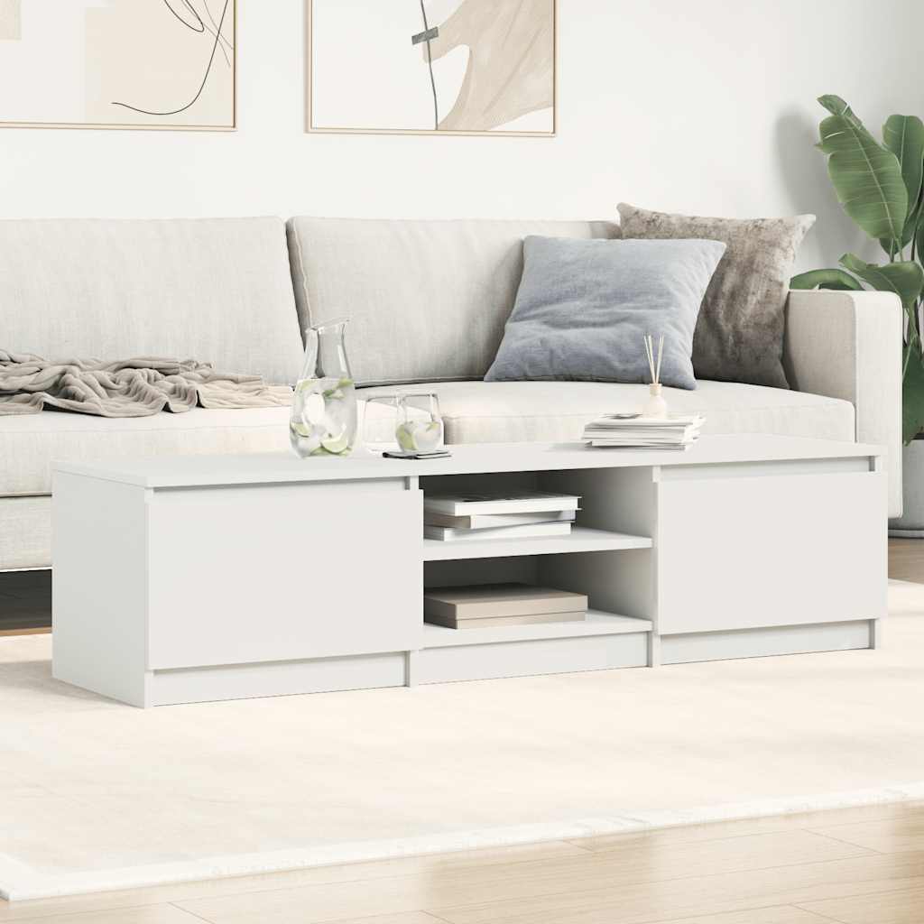 vidaXL Szafka pod TV, biała, 140x40x35,5 cm, materiał drewnopochodny