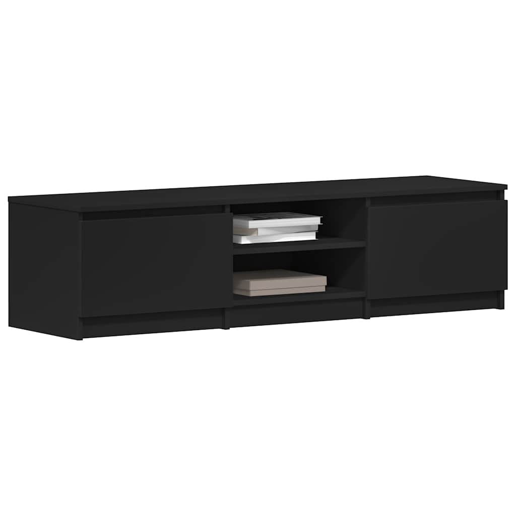 vidaXL Szafka pod TV, czarna, 140x40x35,5 cm, materiał drewnopochodny