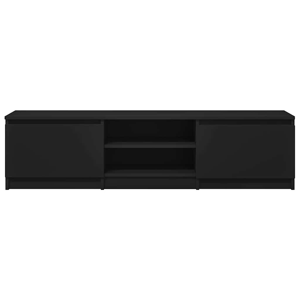 vidaXL Szafka pod TV, czarna, 140x40x35,5 cm, materiał drewnopochodny