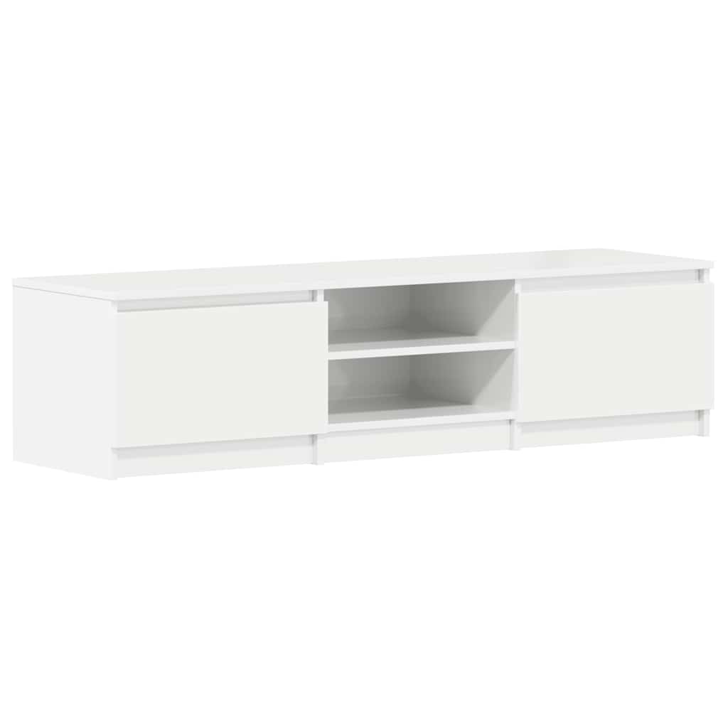 vidaXL Szafka pod TV, wysoki połysk, biała, 140x40x35,5 cm