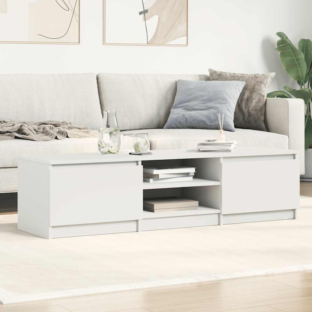vidaXL Szafka pod TV, wysoki połysk, biała, 140x40x35,5 cm