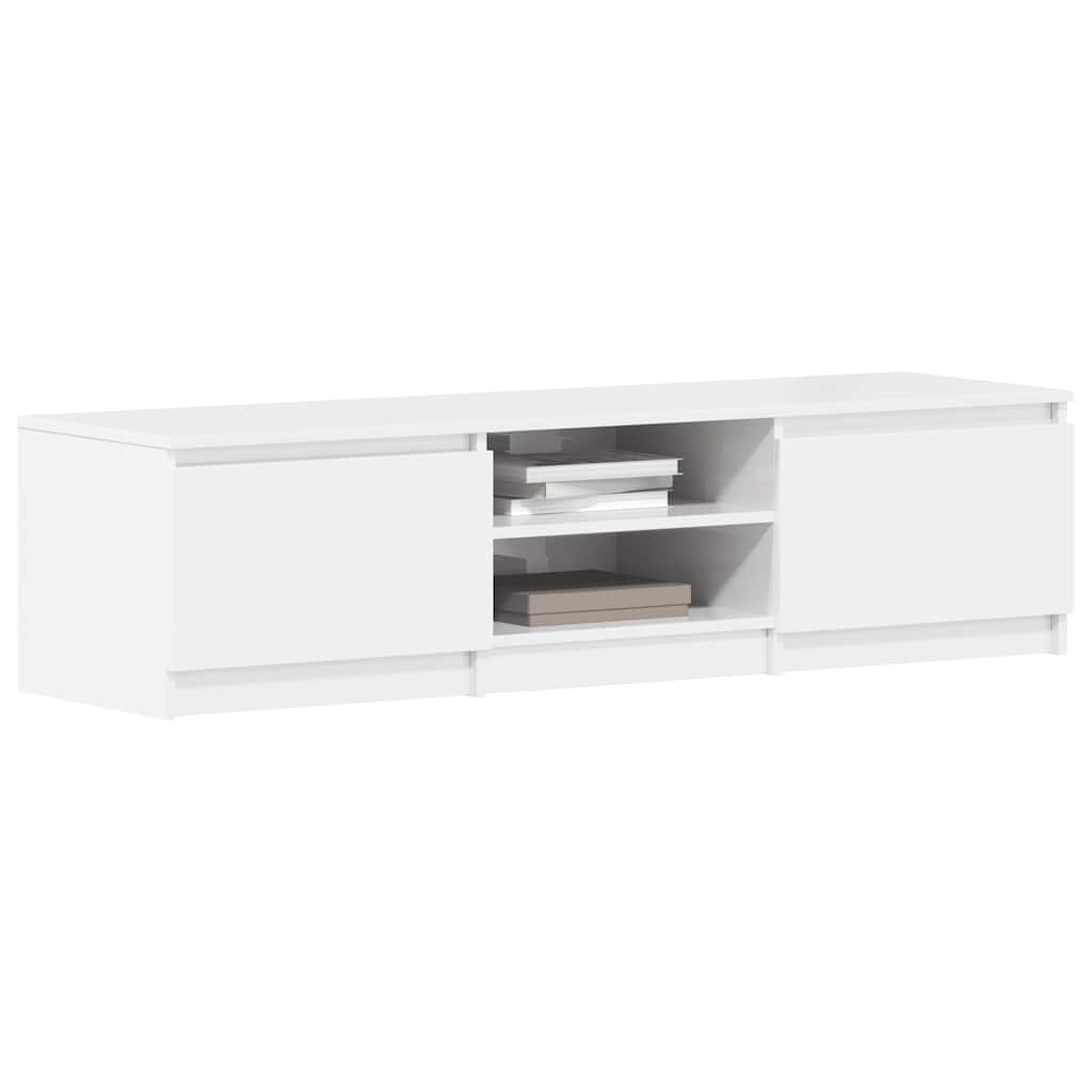 vidaXL Szafka pod TV, wysoki połysk, biała, 140x40x35,5 cm