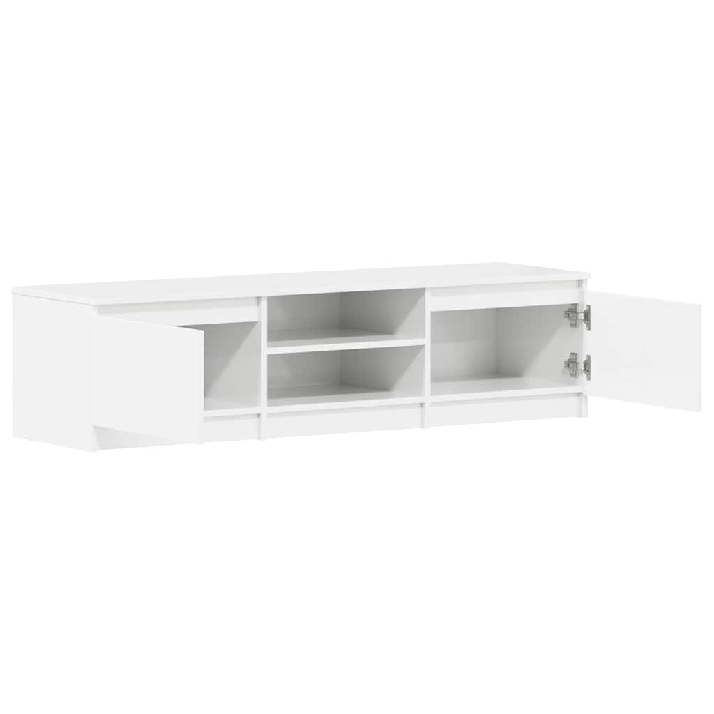 vidaXL Szafka pod TV, wysoki połysk, biała, 140x40x35,5 cm