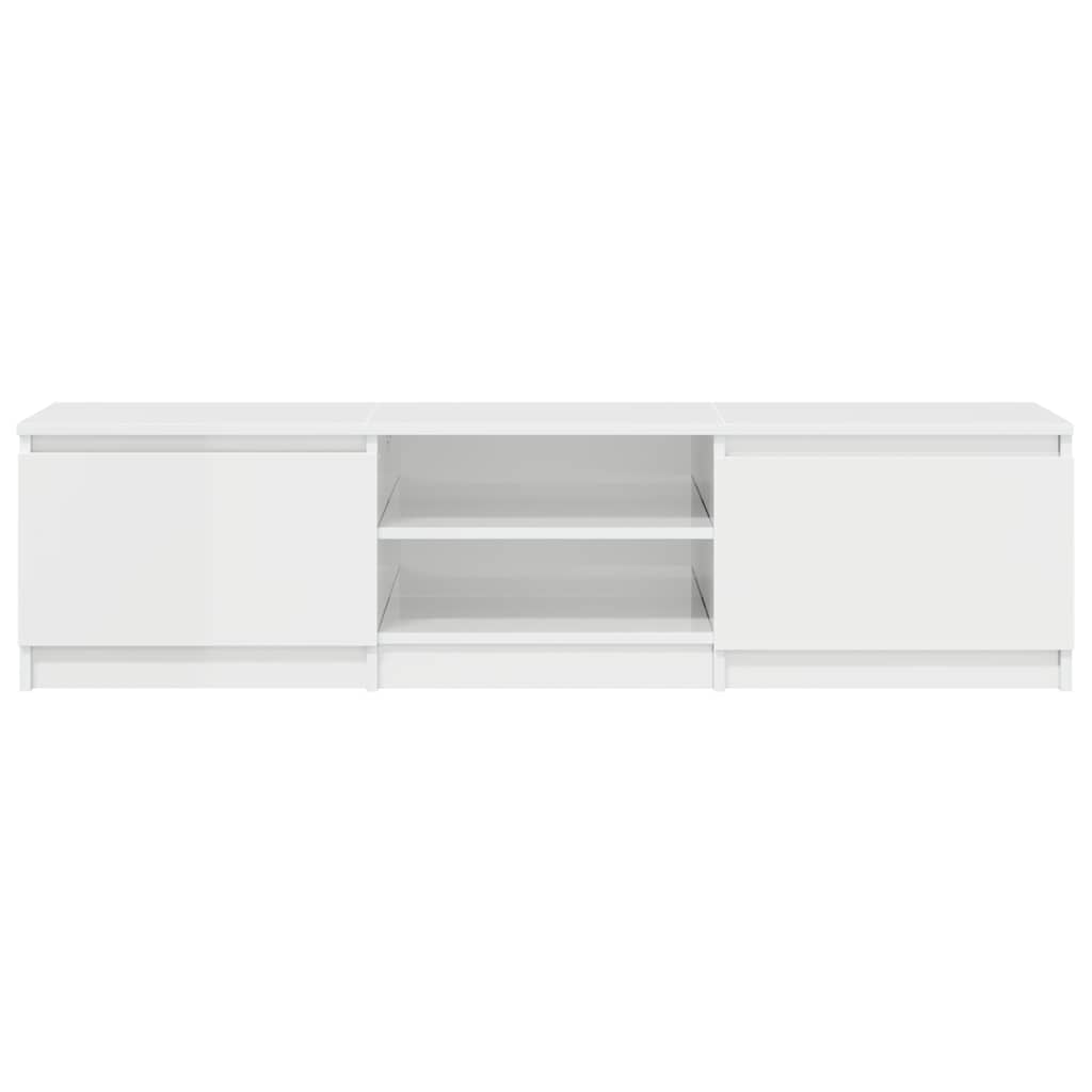 vidaXL Szafka pod TV, wysoki połysk, biała, 140x40x35,5 cm