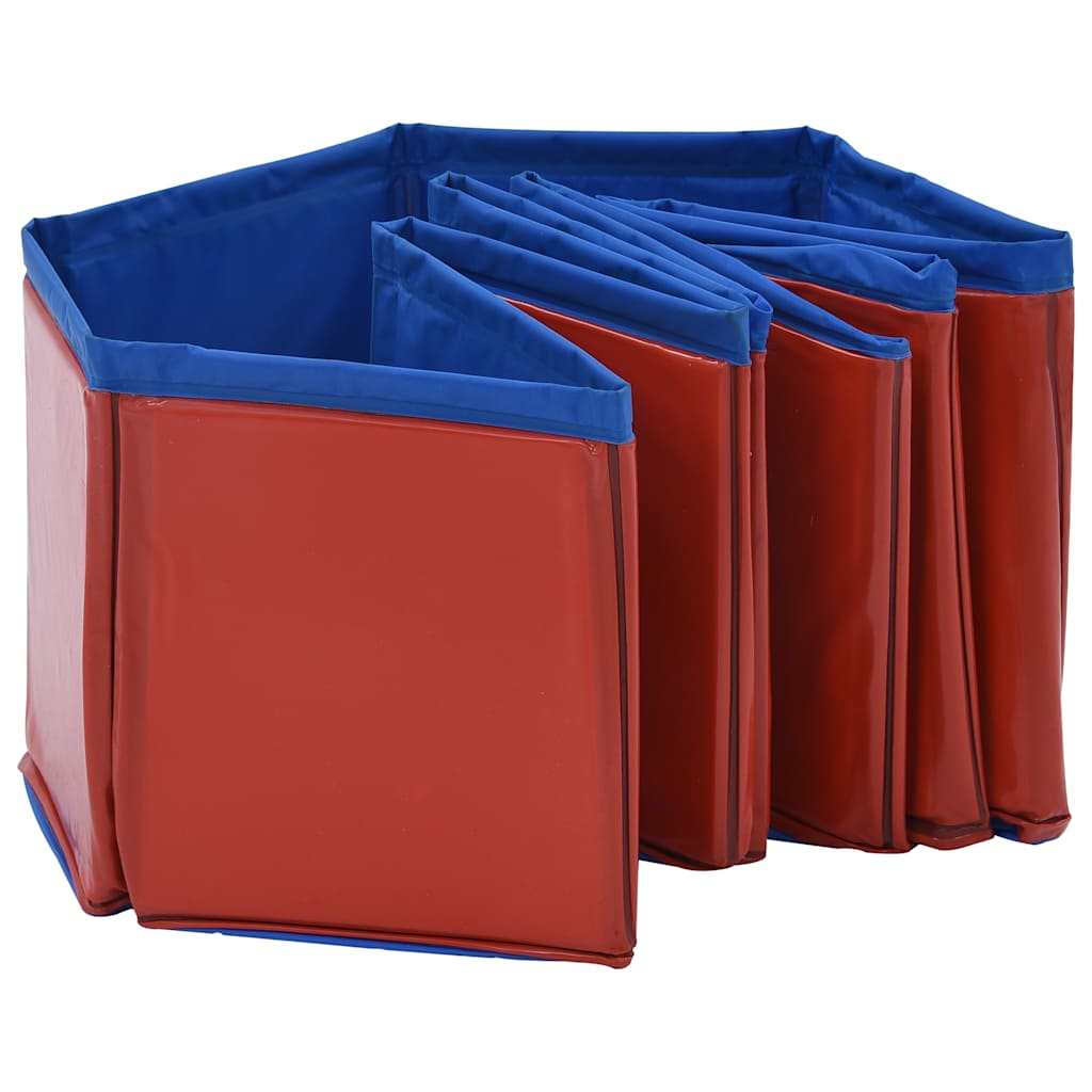 vidaXL Składany basen dla psa, czerwony, 80 x 20 cm, PVC