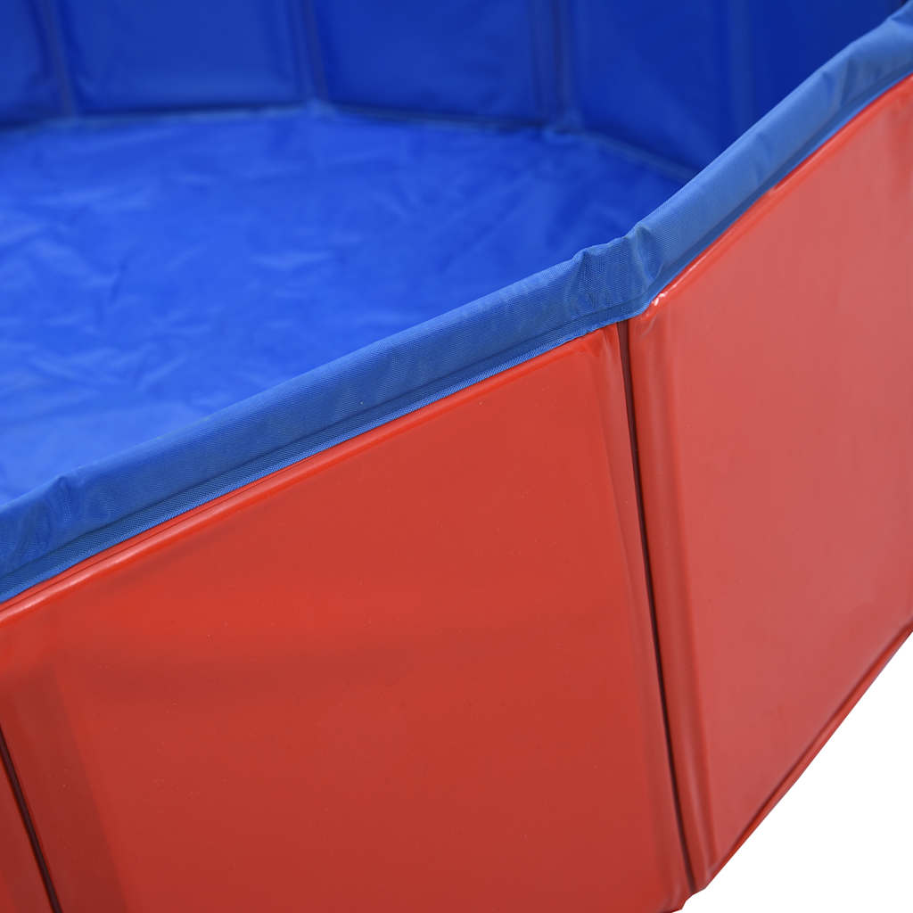 vidaXL Składany basen dla psa, czerwony, 80 x 20 cm, PVC