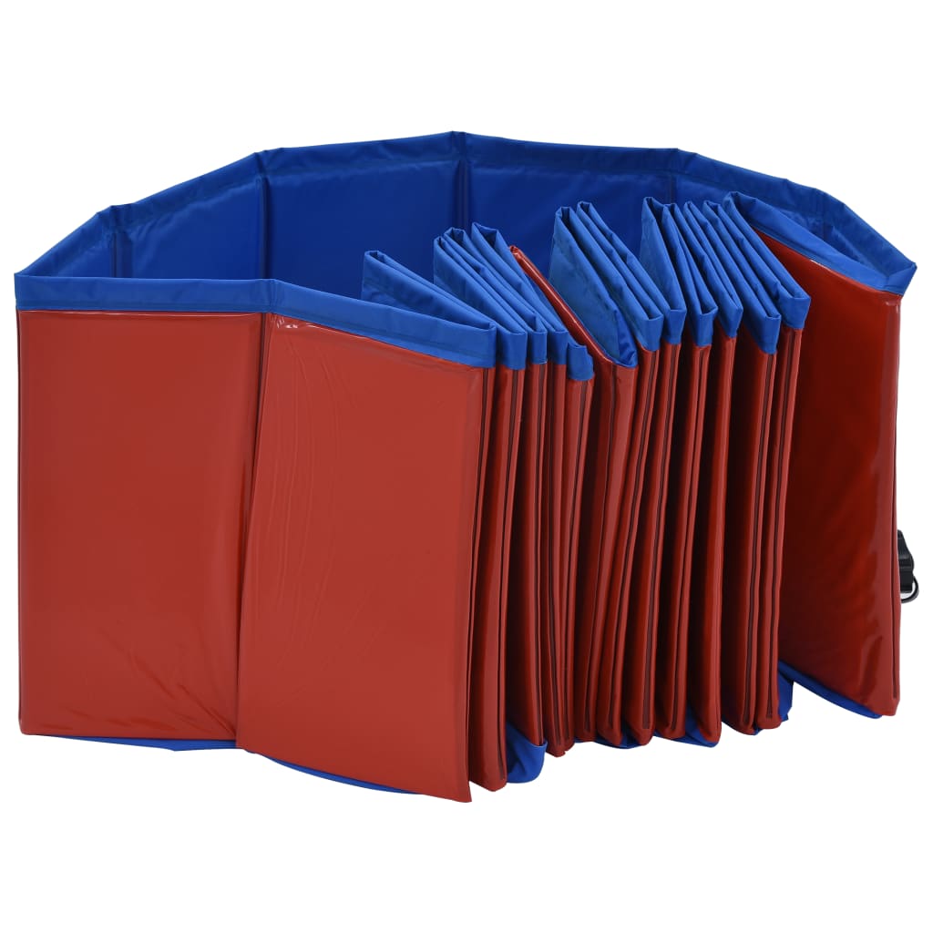 vidaXL Składany basen dla psa, czerwony, 160 x 30 cm, PVC