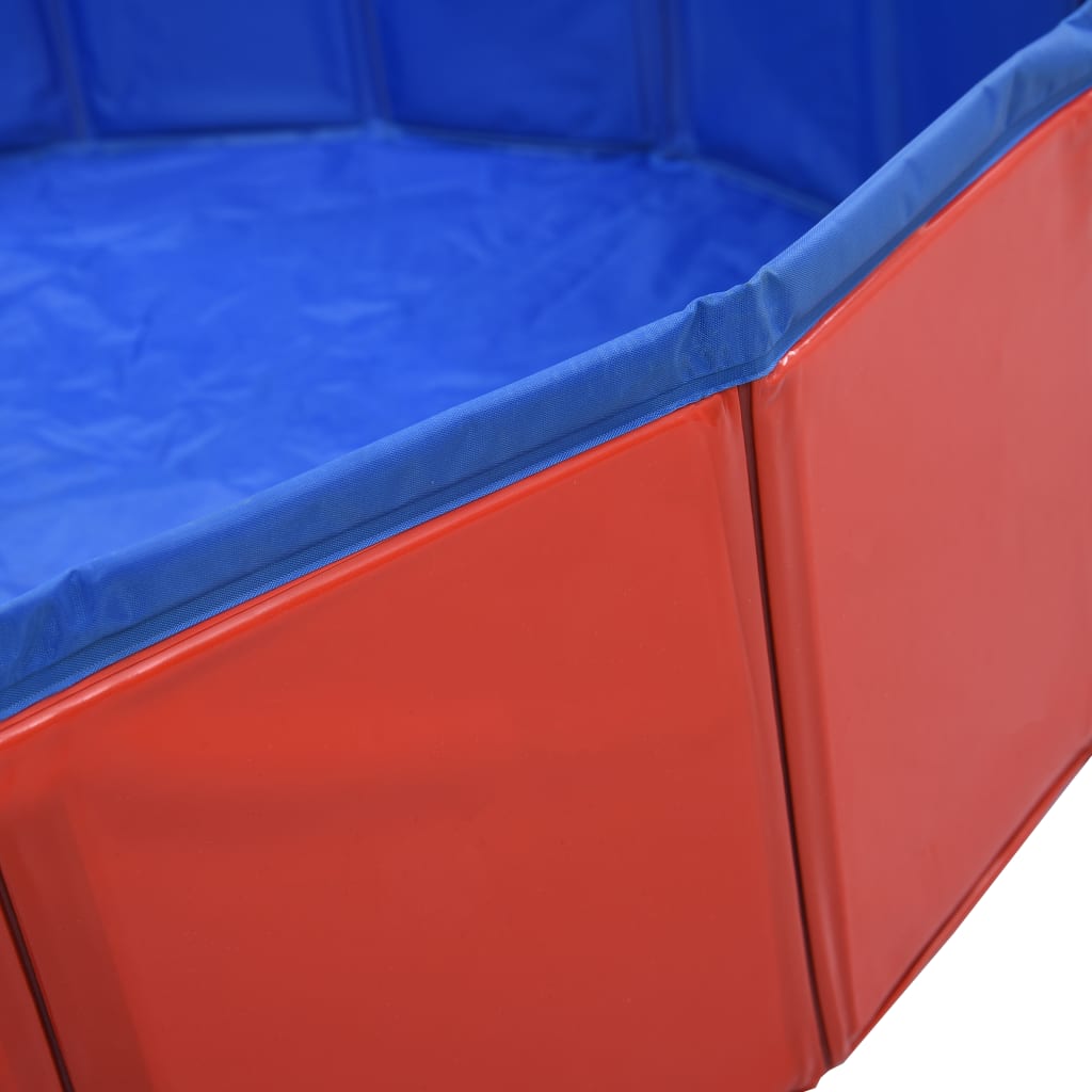 vidaXL Składany basen dla psa, czerwony, 160 x 30 cm, PVC