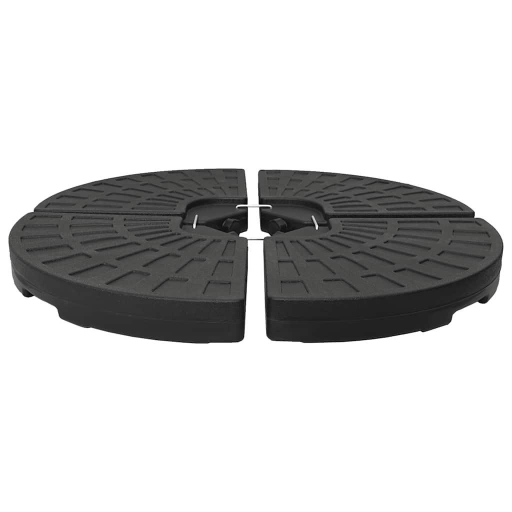 vidaXL Podstawa pod parasol w formie wachlarza, 4 elementy, czarna