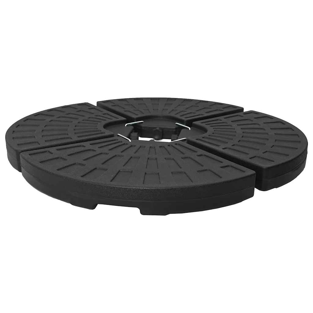 vidaXL Podstawa pod parasol w formie wachlarza, 4 elementy, czarna