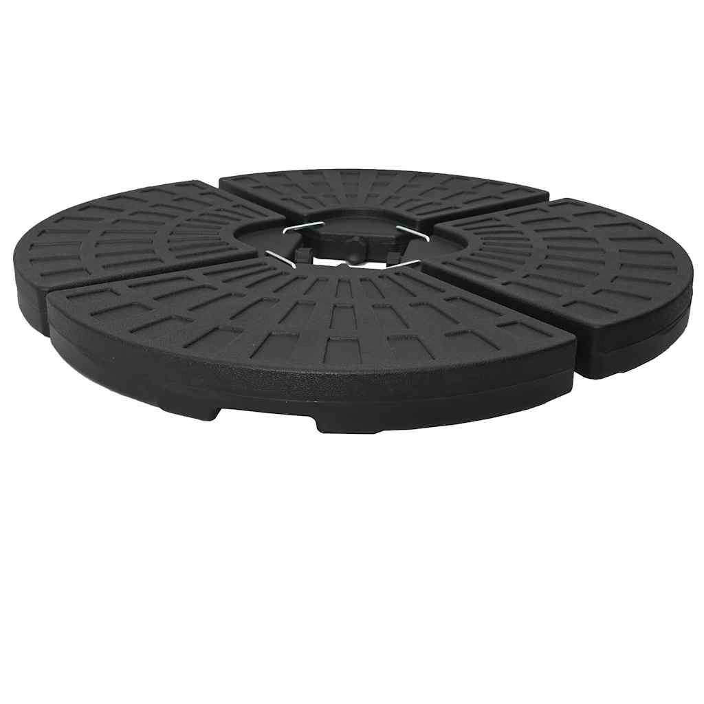 vidaXL Podstawa pod parasol w formie wachlarza, 4 elementy, czarna