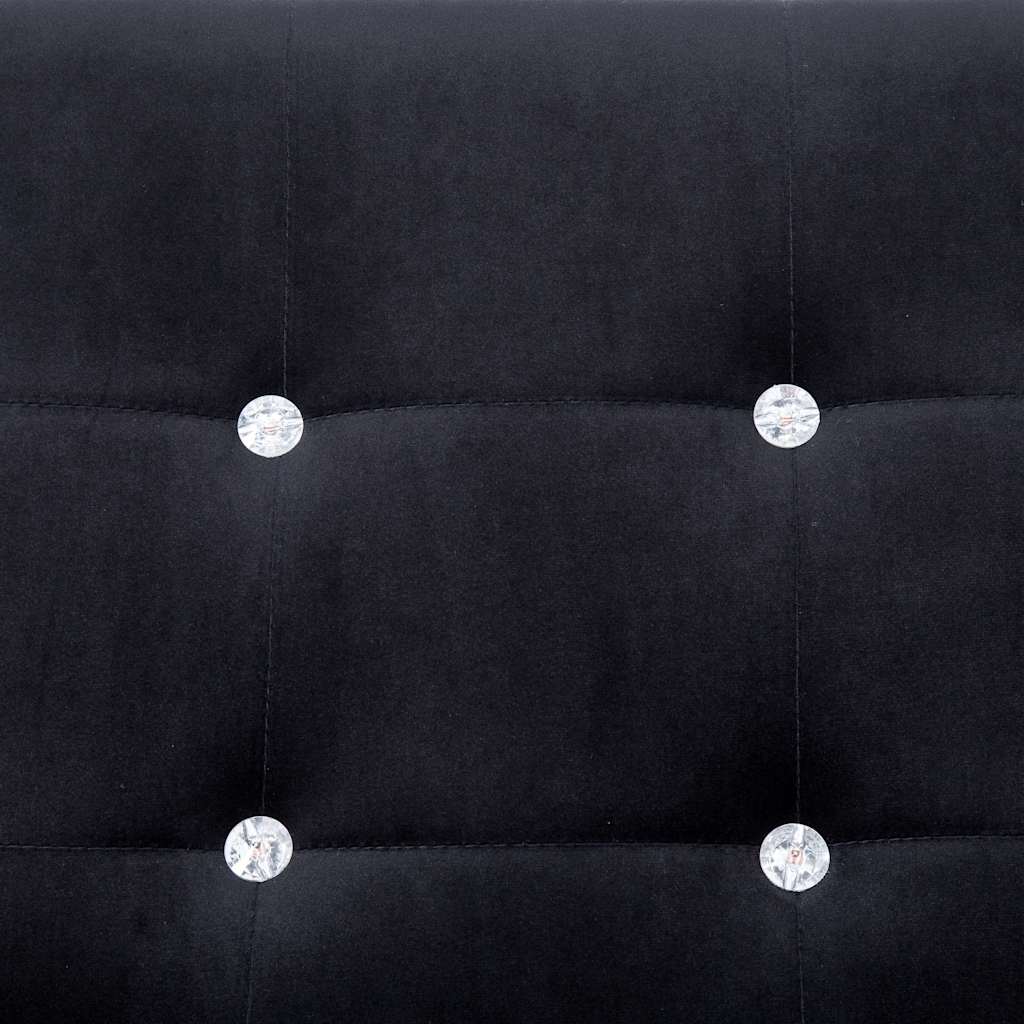 vidaXL Sofa 2-osobowa z podłokietnikami Czarna Chrom i Aksamit