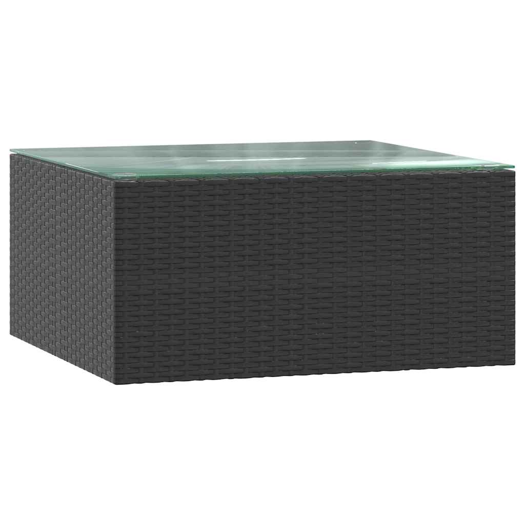 vidaXL 5-częściowy zestaw mebli do ogrodu, poduszki, rattan PE, czarny