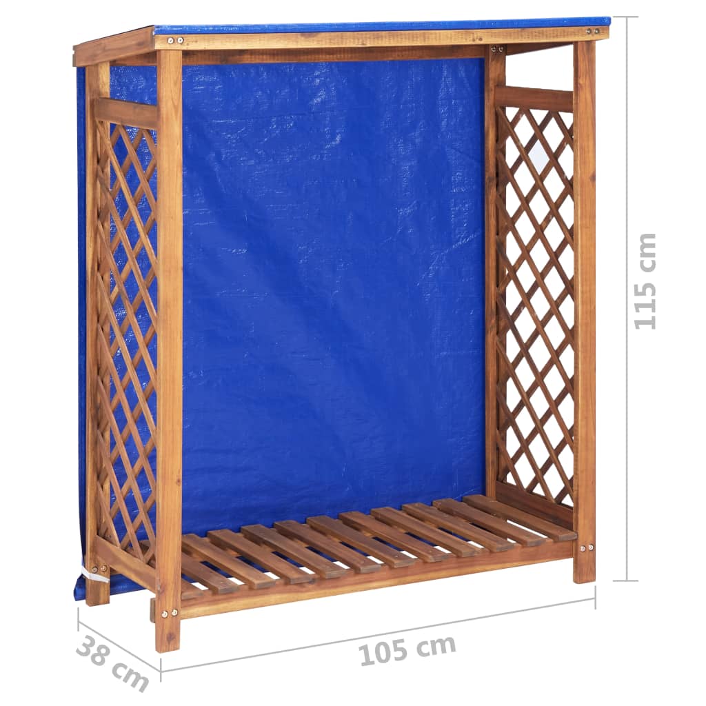 vidaXL Wiata na drewno opałowe, 105x38x115 cm, lite drewno akacjowe