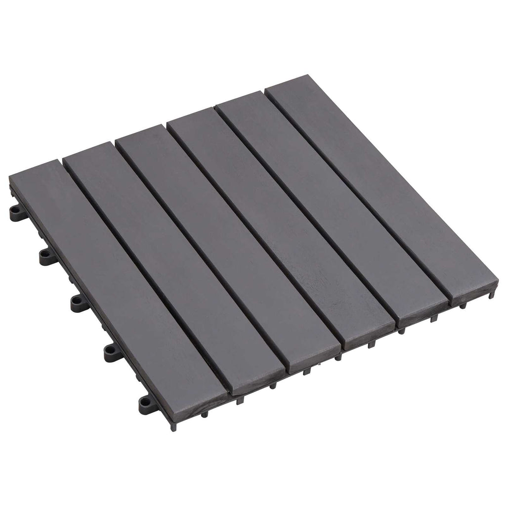 vidaXL Płytka Tarasowa 10 pcs Szary 30 x 30 cm Drewno Akacjowe