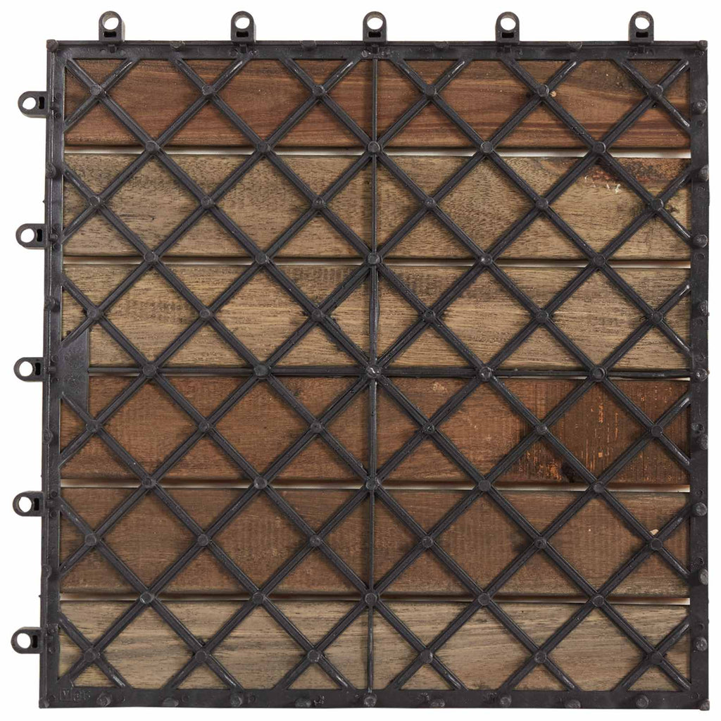 vidaXL Płytka Tarasowa 10 pcs Szary 30 x 30 cm Drewno Akacjowe