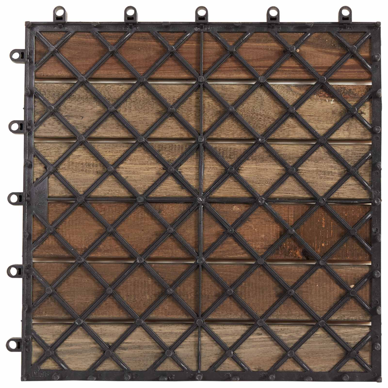 vidaXL Płytka Tarasowa 10 pcs Szary 30 x 30 cm Drewno Akacjowe