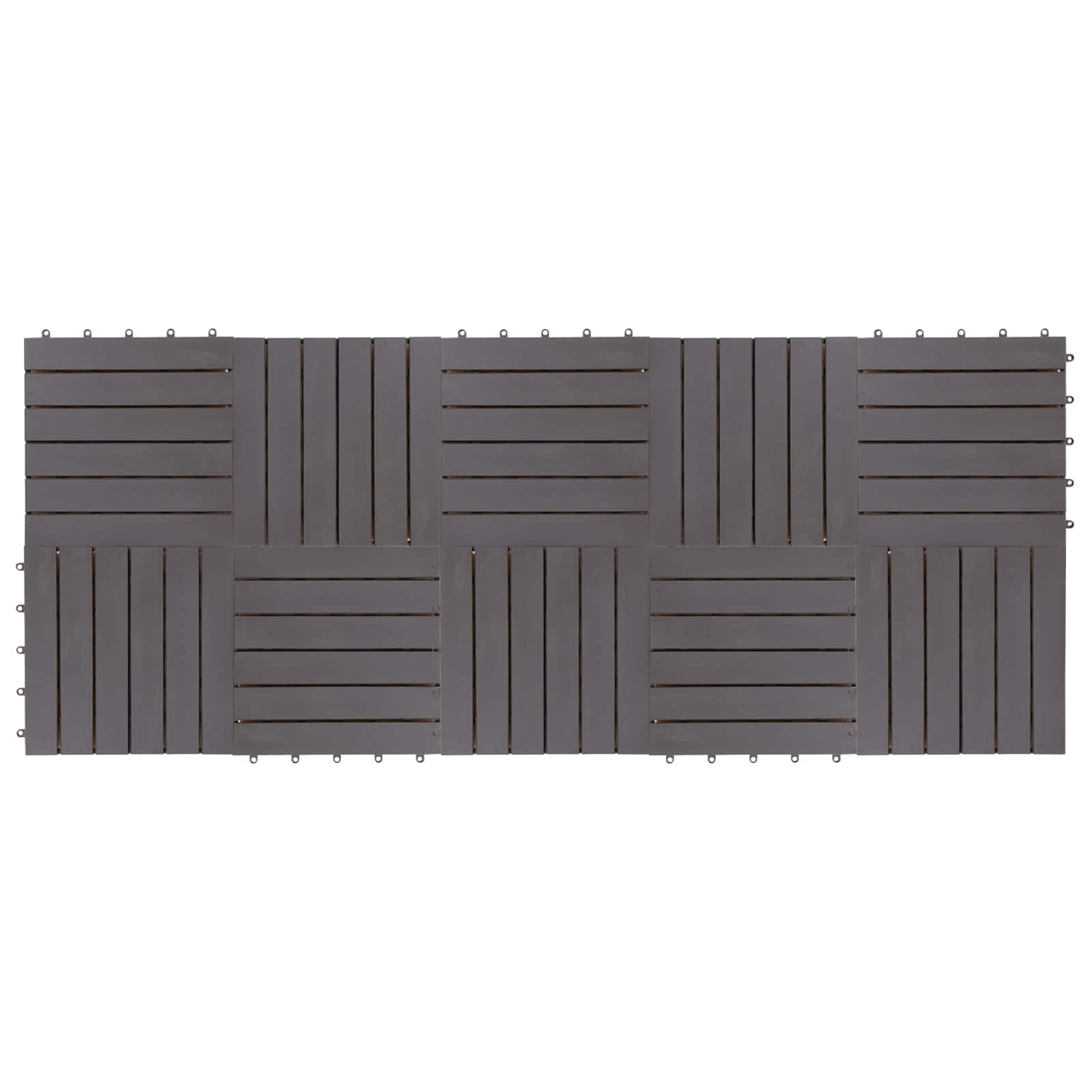 vidaXL Płytka Tarasowa 10 pcs Szary 30 x 30 cm Drewno Akacjowe