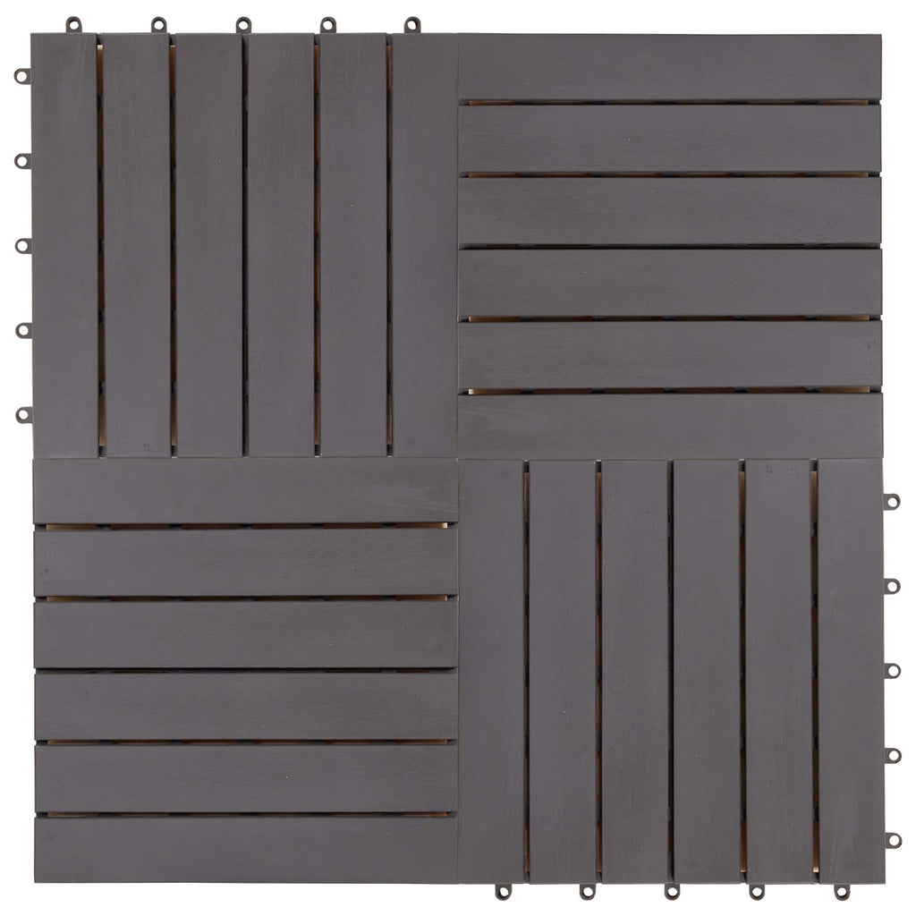 vidaXL Płytka Tarasowa 10 pcs Szary 30 x 30 cm Drewno Akacjowe