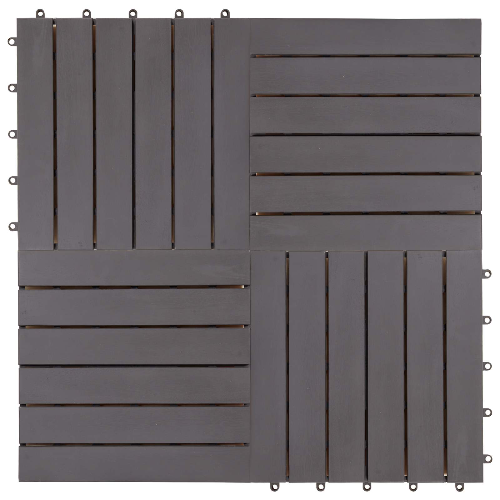 vidaXL Płytka Tarasowa 10 pcs Szary 30 x 30 cm Drewno Akacjowe