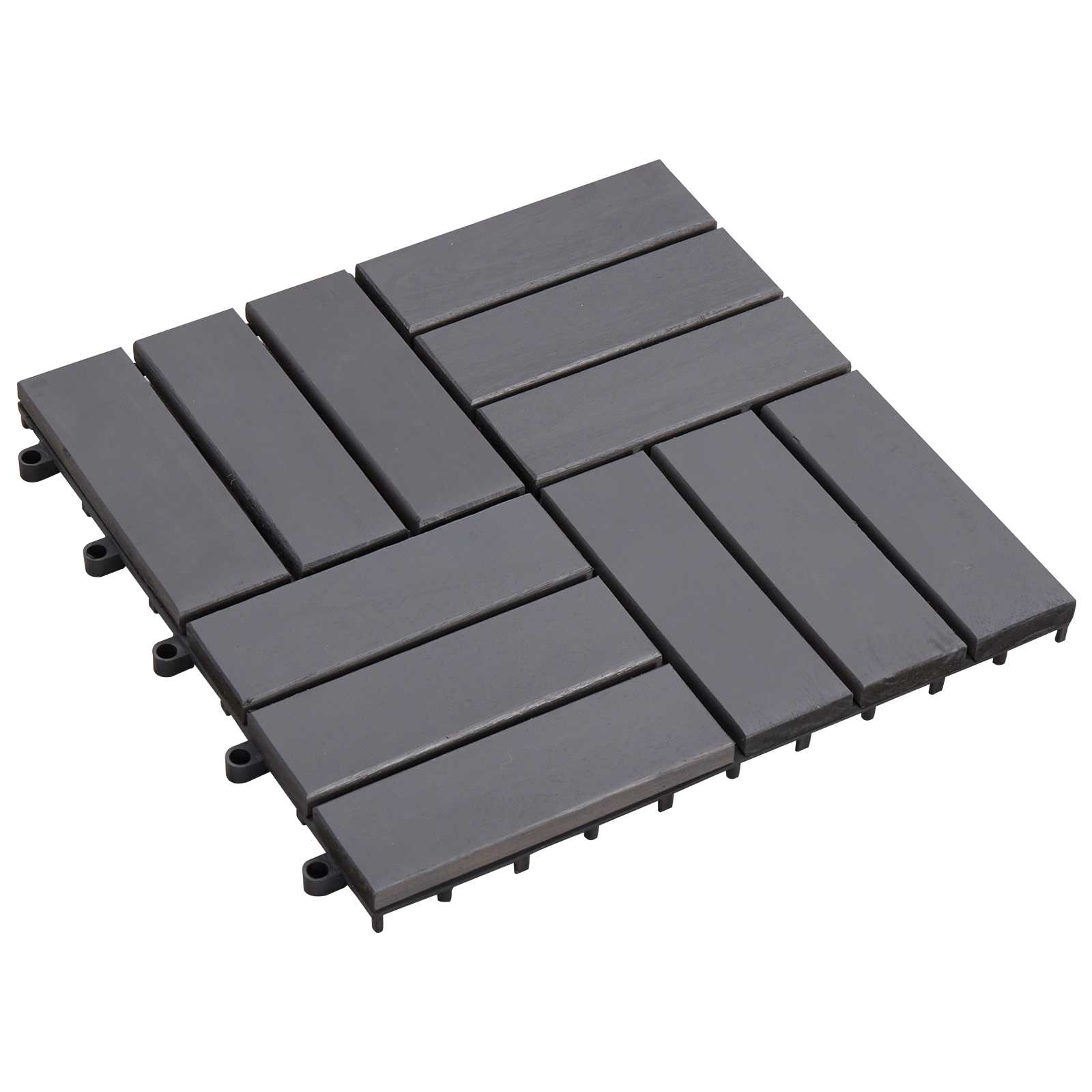 vidaXL Płytka Tarasowa 10 pcs Szary 30 x 30 cm Drewno Akacjowe
