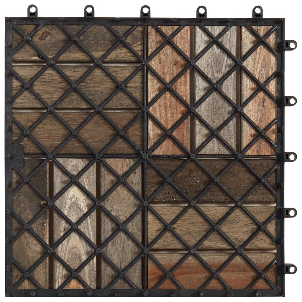 vidaXL Płytka Tarasowa 10 pcs Szary 30 x 30 cm Drewno Akacjowe