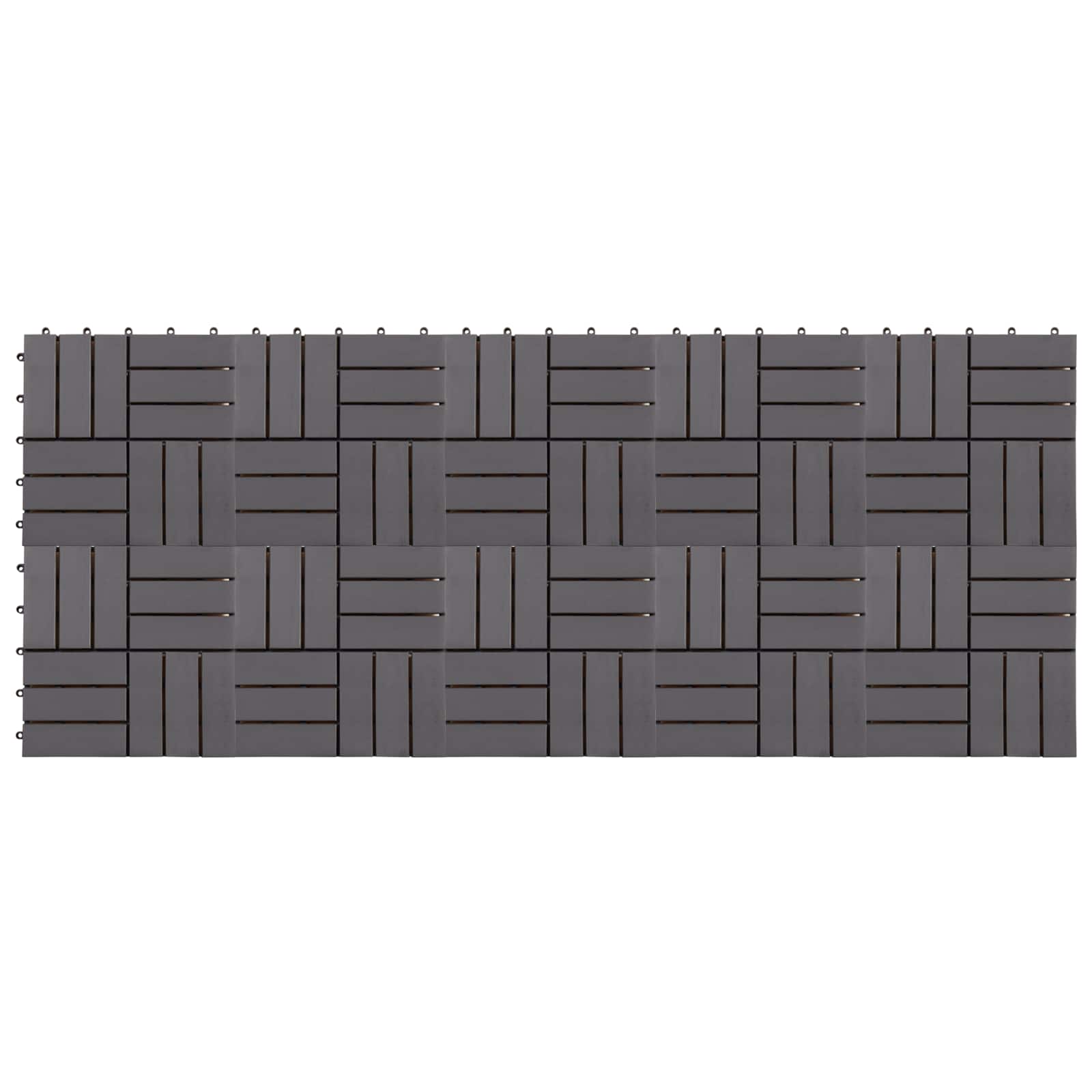 vidaXL Płytka Tarasowa 10 pcs Szary 30 x 30 cm Drewno Akacjowe