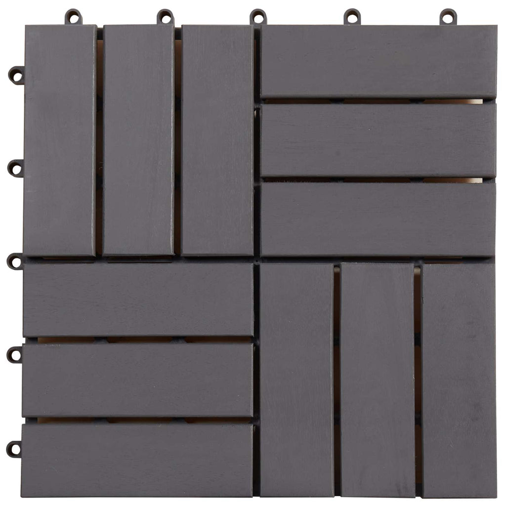 vidaXL Płytka Tarasowa 10 pcs Szary 30 x 30 cm Drewno Akacjowe