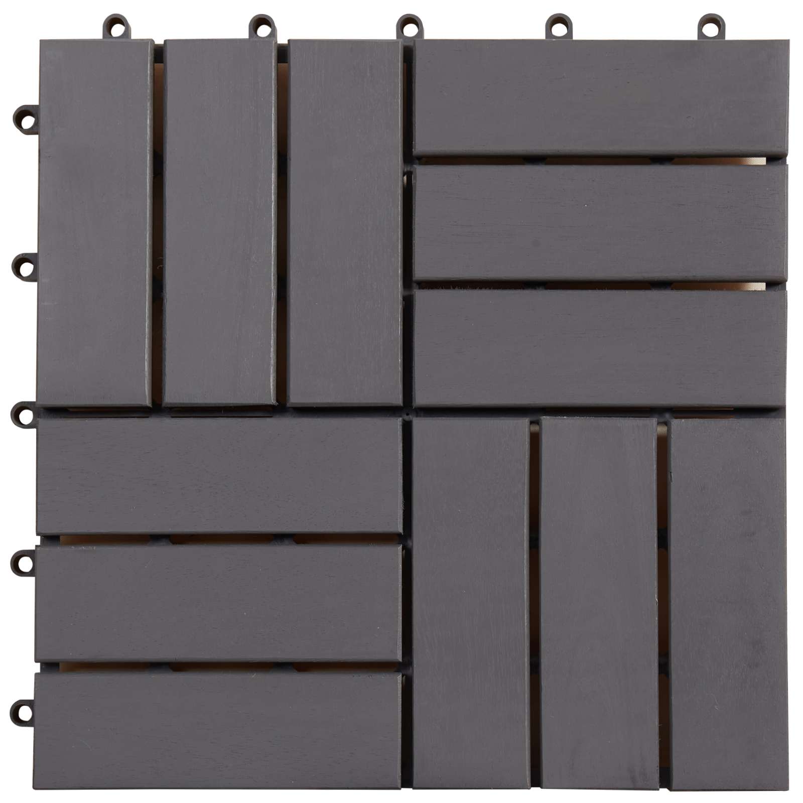 vidaXL Płytka Tarasowa 10 pcs Szary 30 x 30 cm Drewno Akacjowe