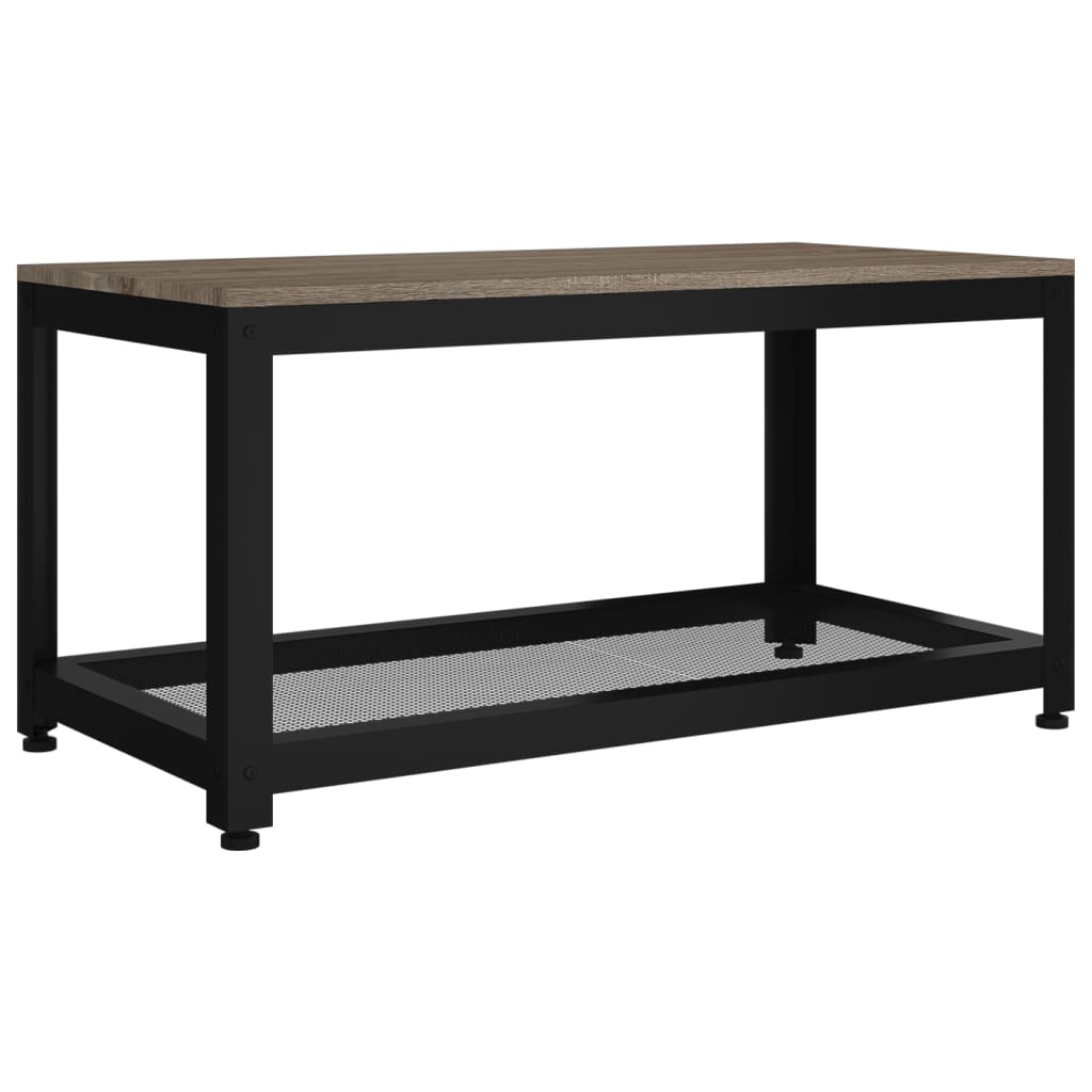 vidaXL Stolik kawowy, szaro-czarny, 90x45x45 cm MDF i żelazo