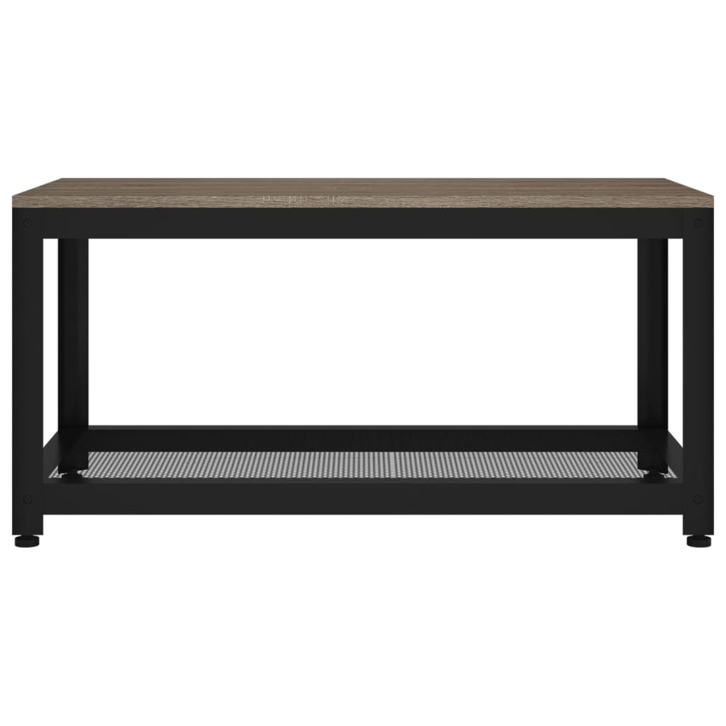 vidaXL Stolik kawowy, szaro-czarny, 90x45x45 cm MDF i żelazo
