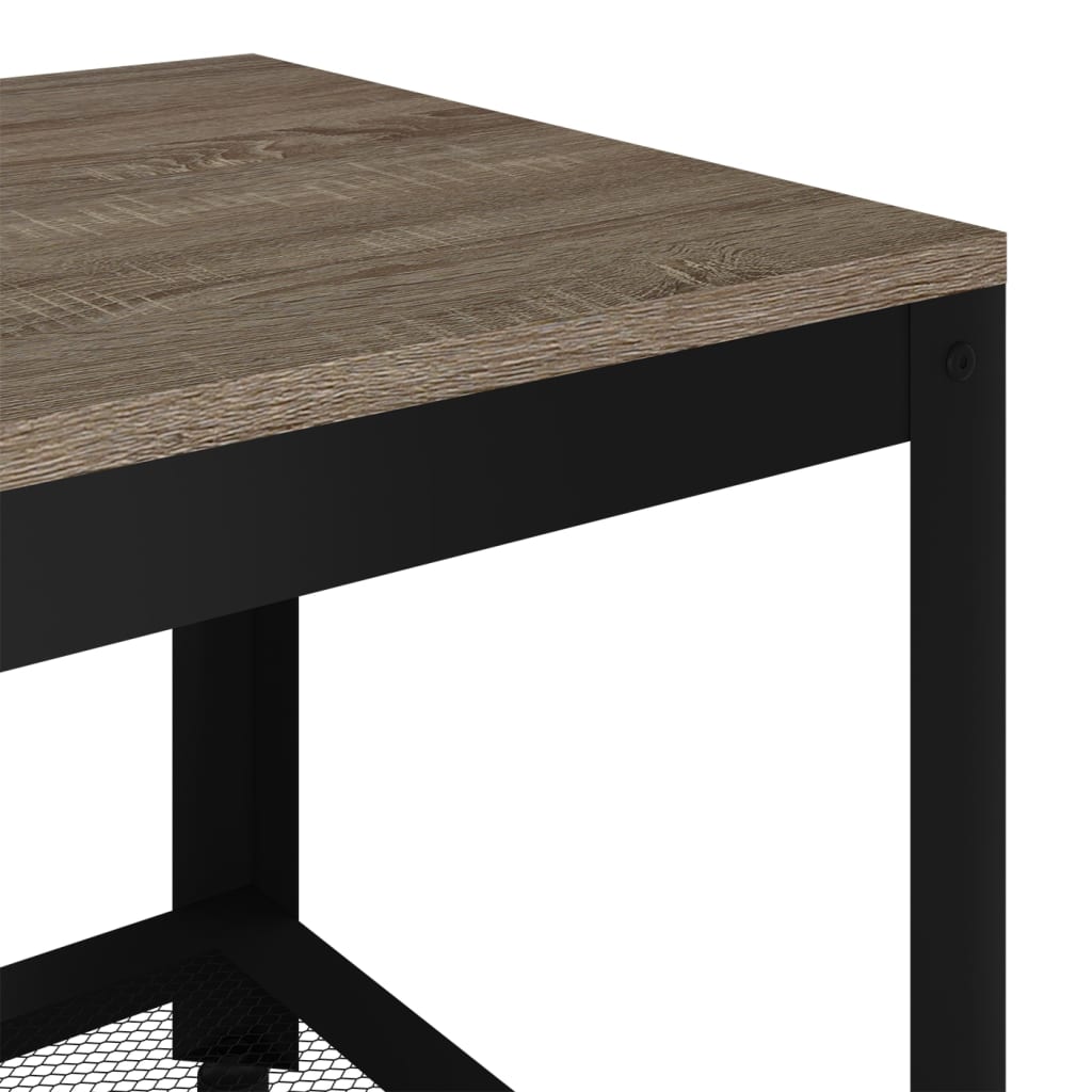 vidaXL Stolik kawowy, szaro-czarny, 90x45x45 cm MDF i żelazo