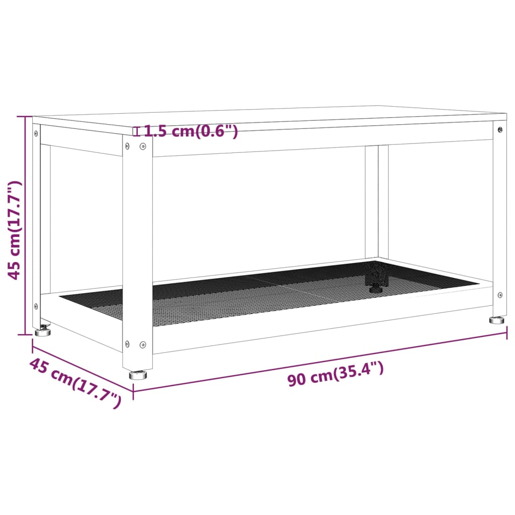 vidaXL Stolik kawowy, szaro-czarny, 90x45x45 cm MDF i żelazo