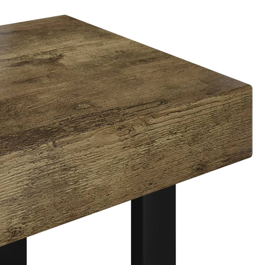 vidaXL Stolik kawowy, ciemnobrązowo-czarny, 90x45x40 cm, MDF i żelazo