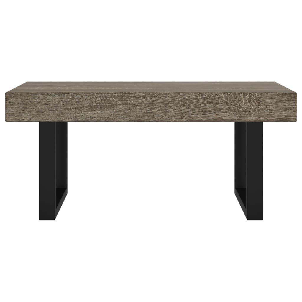 vidaXL Stolik kawowy, szaro-czarny, 90x45x40 cm, MDF i żelazo