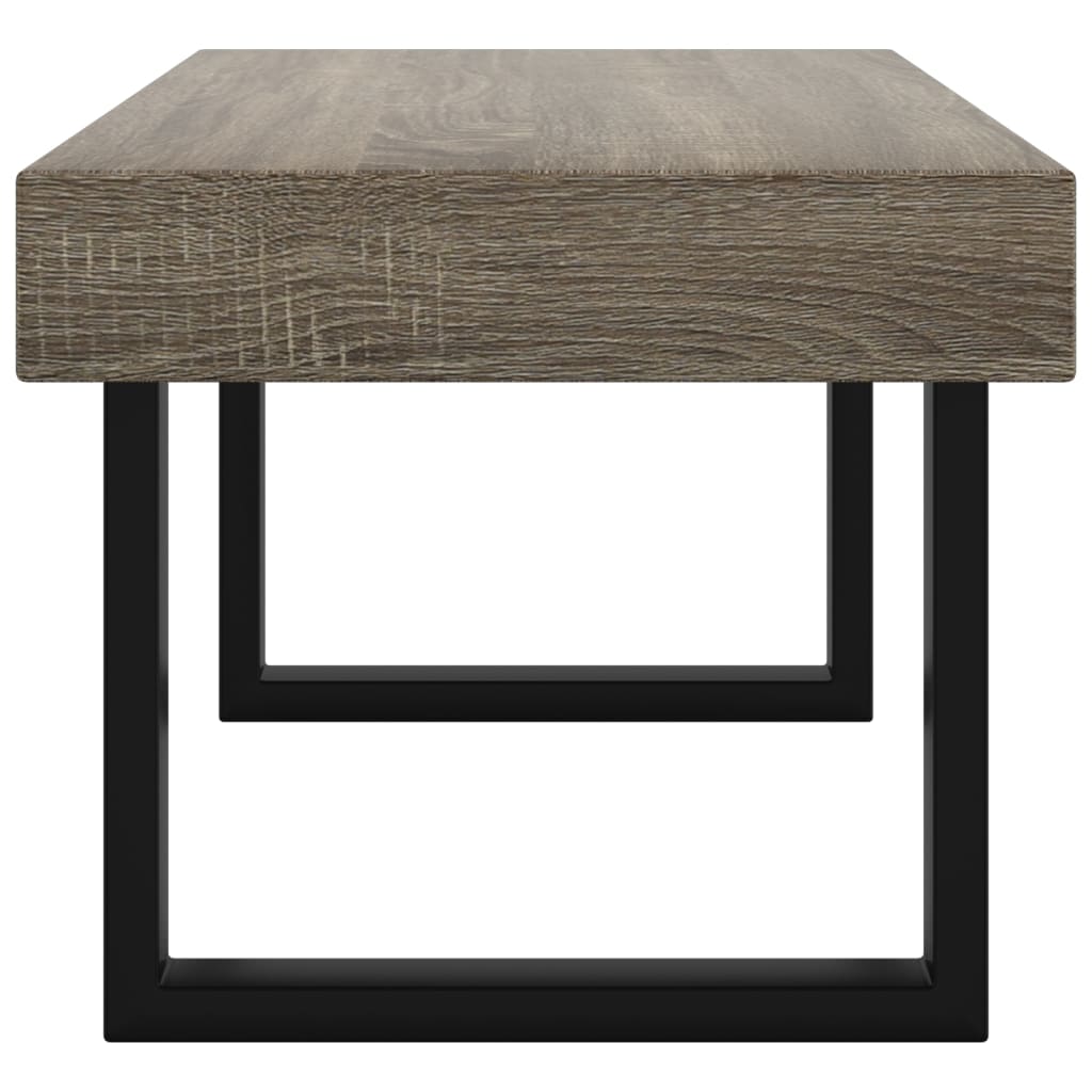 vidaXL Stolik kawowy, szaro-czarny, 90x45x40 cm, MDF i żelazo
