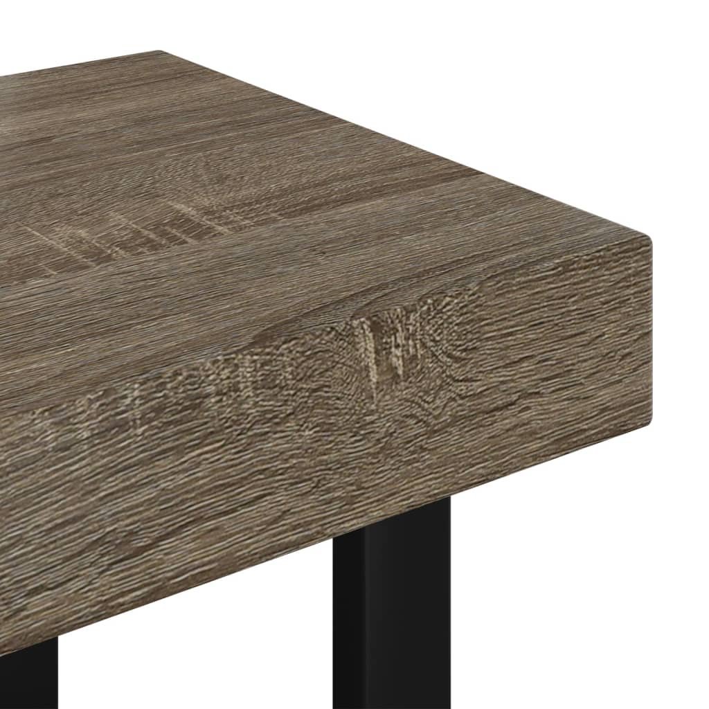 vidaXL Stolik kawowy, szaro-czarny, 90x45x40 cm, MDF i żelazo