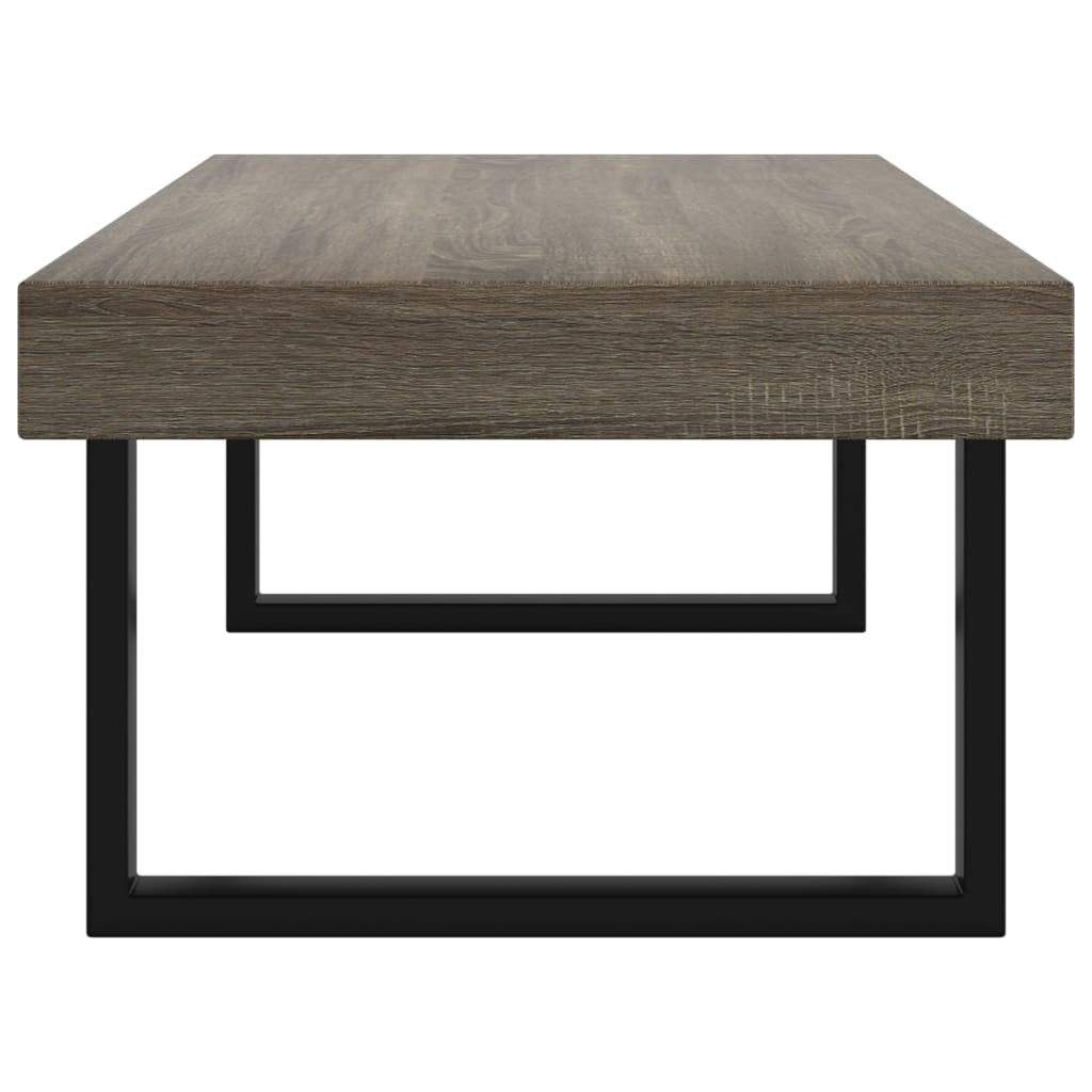 vidaXL Stolik kawowy, szaro-czarny, 120x60x40 cm, MDF i żelazo