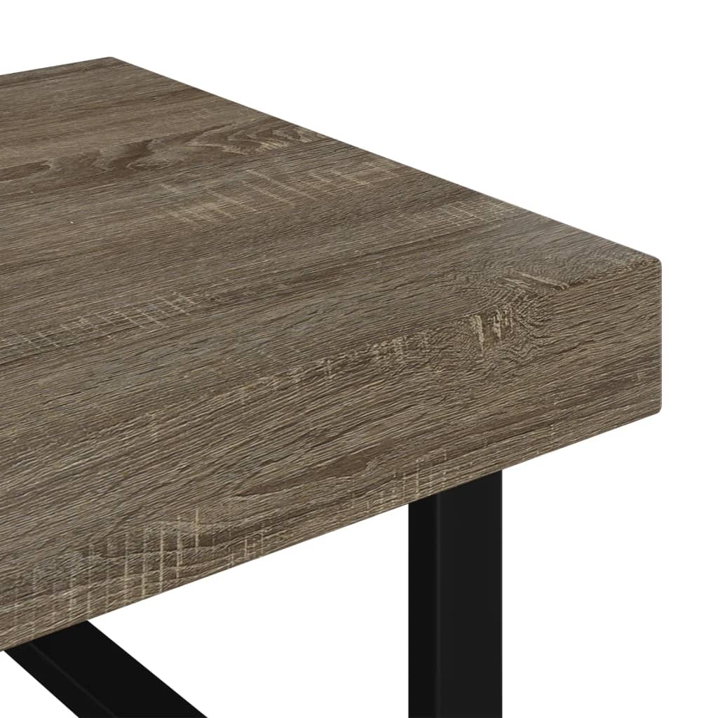 vidaXL Stolik kawowy, szaro-czarny, 120x60x40 cm, MDF i żelazo