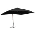 vidaXL Wiszący parasol na drewnianym słupku, 400x300 cm, czarny