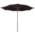 vidaXL Parasol ogrodowy na drewnianym słupku, 300x258 cm, czarny