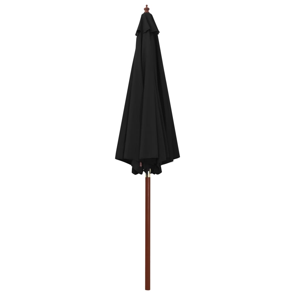vidaXL Parasol ogrodowy na drewnianym słupku, 300x258 cm, czarny