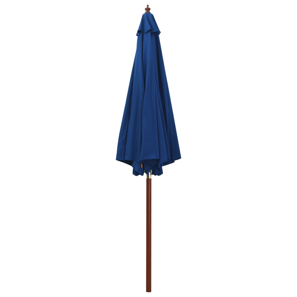 vidaXL Parasol ogrodowy na drewnianym słupku, 300x258 cm, niebieski