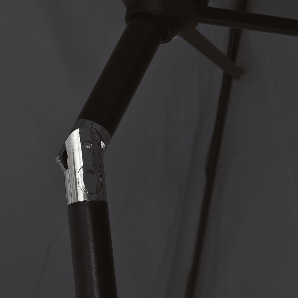 vidaXL Parasol ogrodowy na metalowym słupku, 300 cm, czarny
